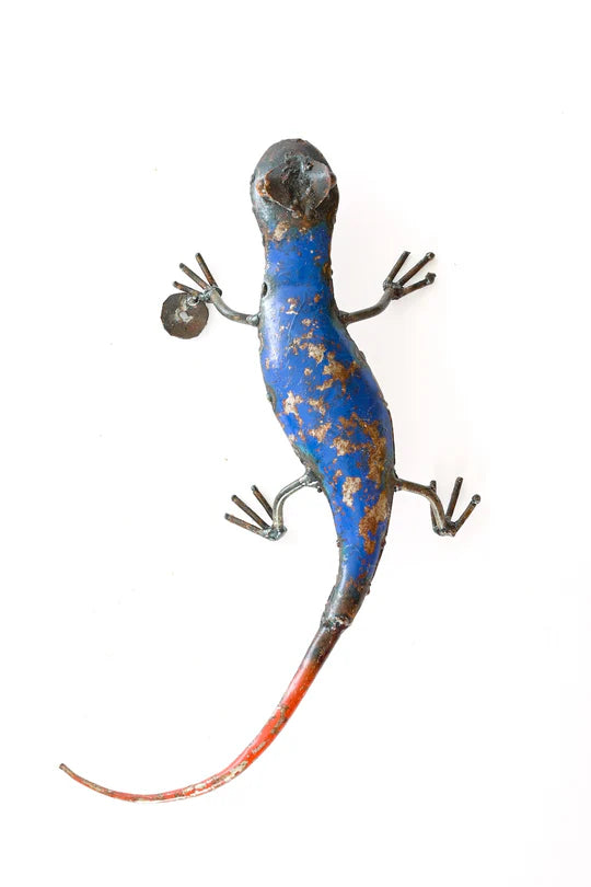 Recycled Metal Salamanders Sculpture