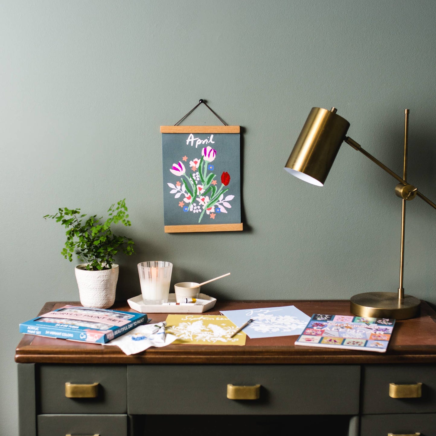 Paint-by-Number Calendar Kit: Calendar Only