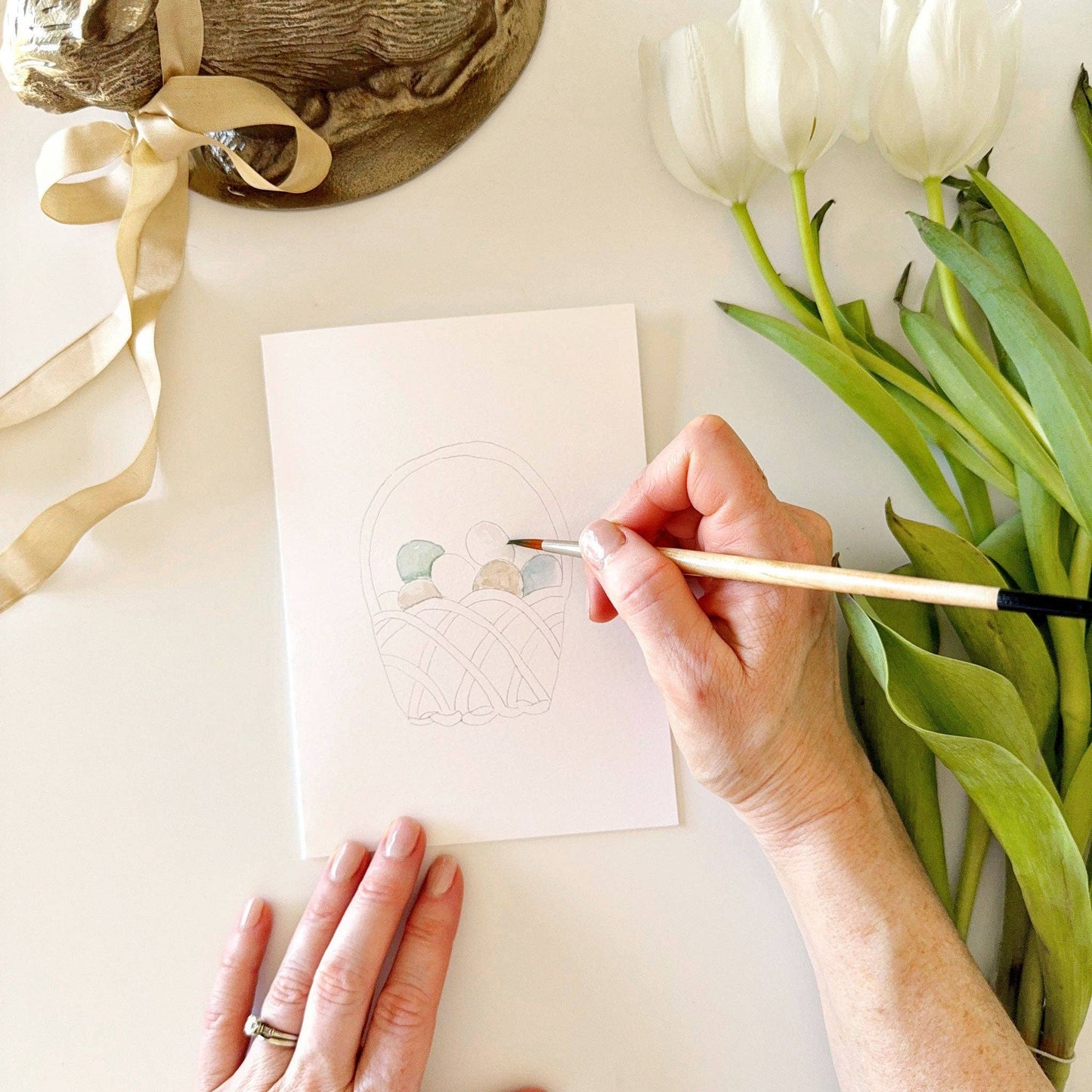 paintable watercolor notecard set Easter