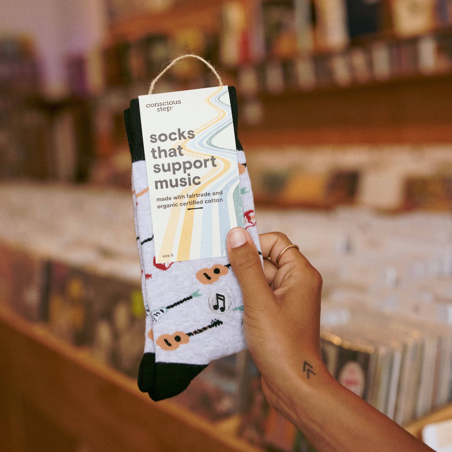 Socks that Support Music (Gray Guitars): Small