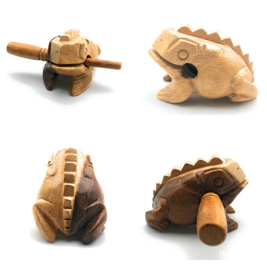 3 inch Natural Wooden Croaking Frog Drum