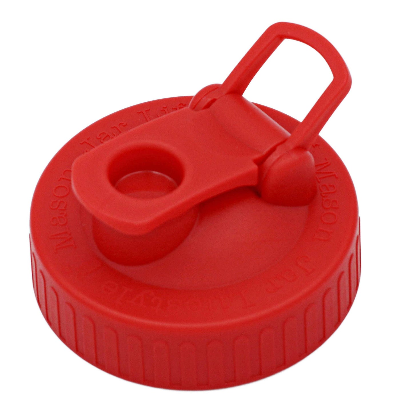 Pour & Store Shaker Lid w/ Carry Loop for Mason Jars: Cherry red / Regular mouth / Updated