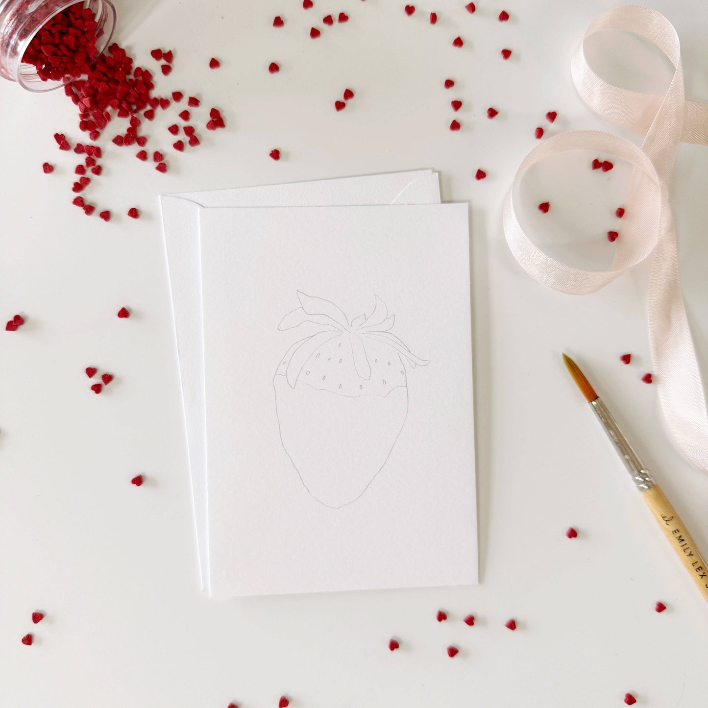 paintable watercolor notecard set Sweet treats valentines