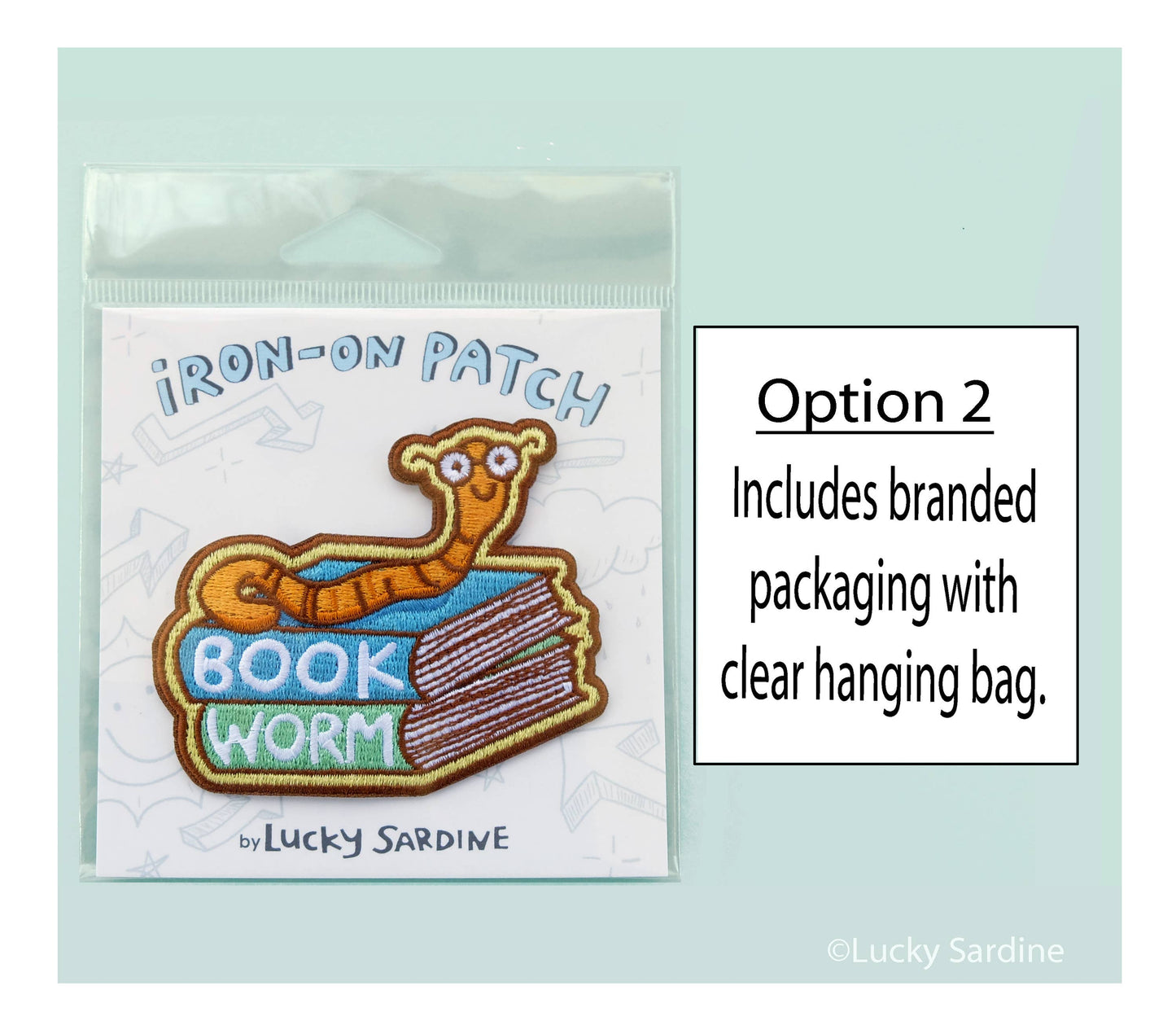 Bookworm, Book Worm Glasses Embroidered Iron-On Patch