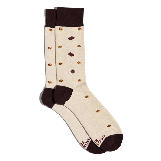 Socks that Provide Meals (Beige Chocolates): Small
