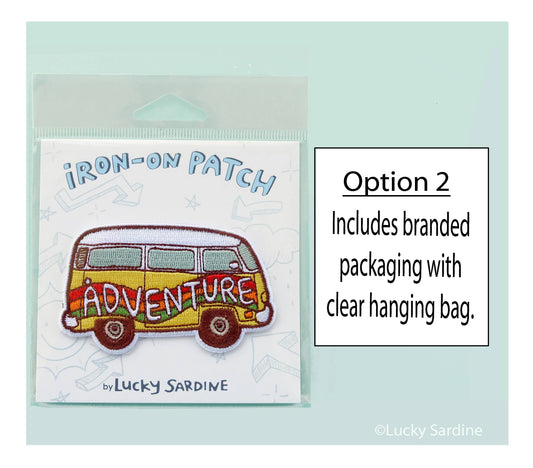 Rainbow Hippie Van, 70s Adventure Embroidered Iron-On Patch