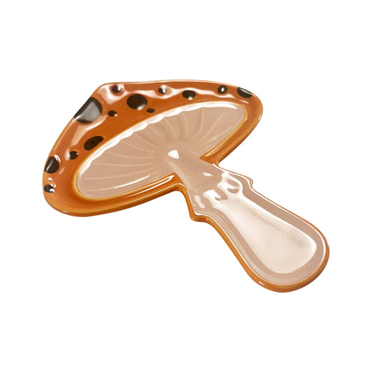 Fox Run Mushroom Spoon Rest, Ceramic Spoon and Spatula Rest