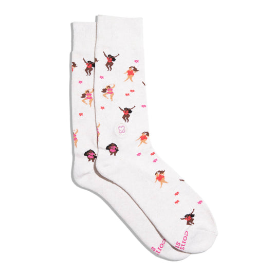 Socks that Support Self-Checks (Beige Women): Small