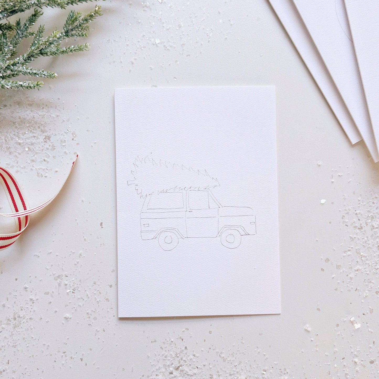 paintable watercolor notecard set Christmas cheer