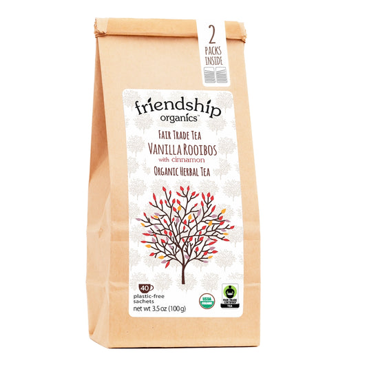 Vanilla Rooibos with Cinnamon Herbal Tea, Organic and Fair Trade Certified Bag