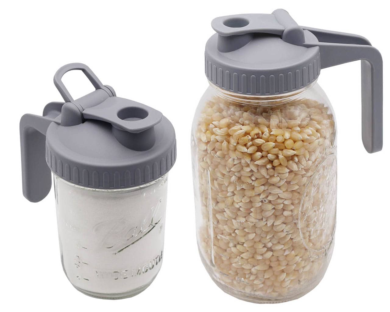 Pour & Store Pitcher Lid w/Handle for Mason Jars: Charcoal Gray / Regular mouth