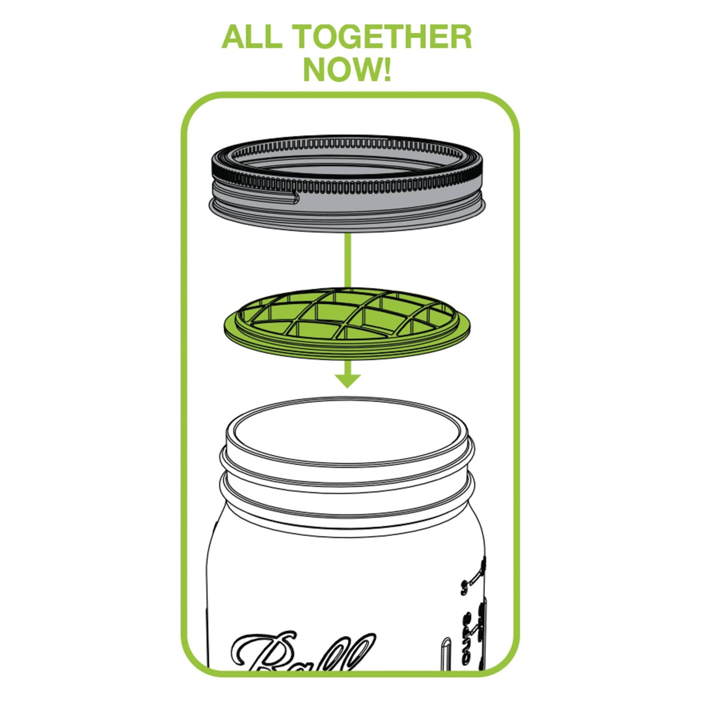 Jarware Flower Grid for Wide Mouth Mason Jar