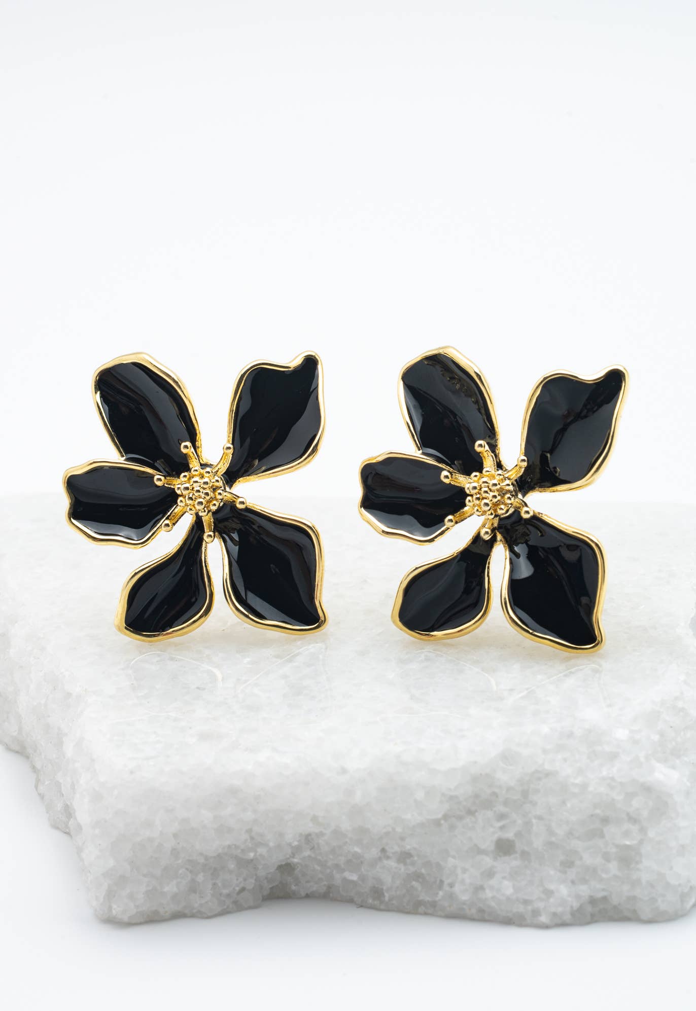 Bloom Earrings in Midnight Black