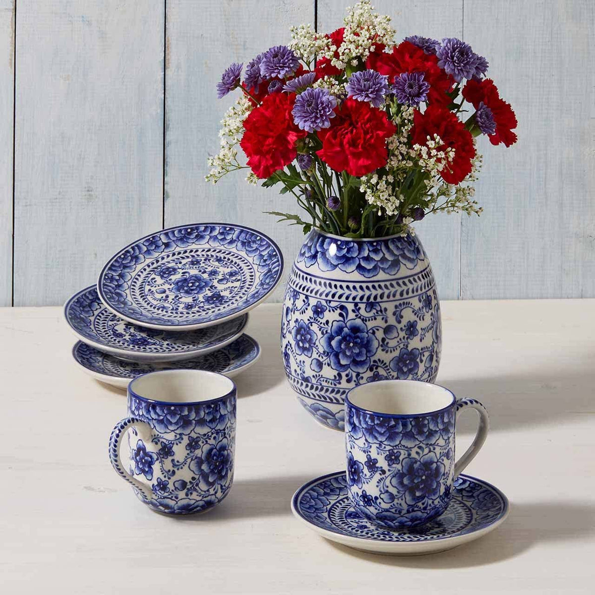 Indigo Bloom Handpainted Mug