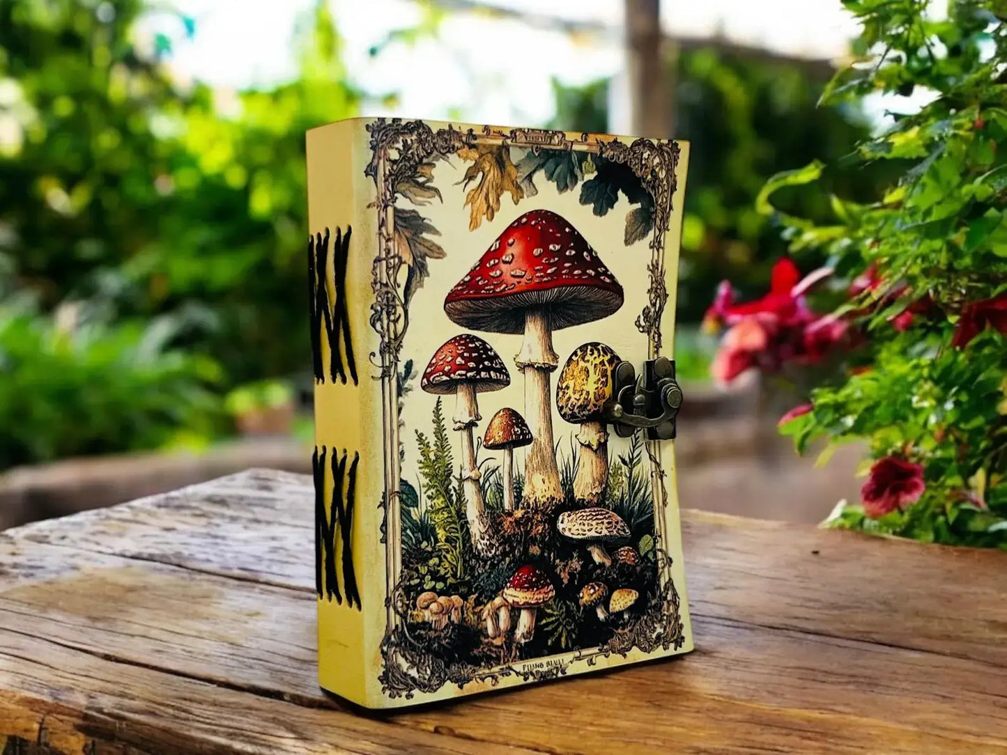 Vintage Mushroom leather journal