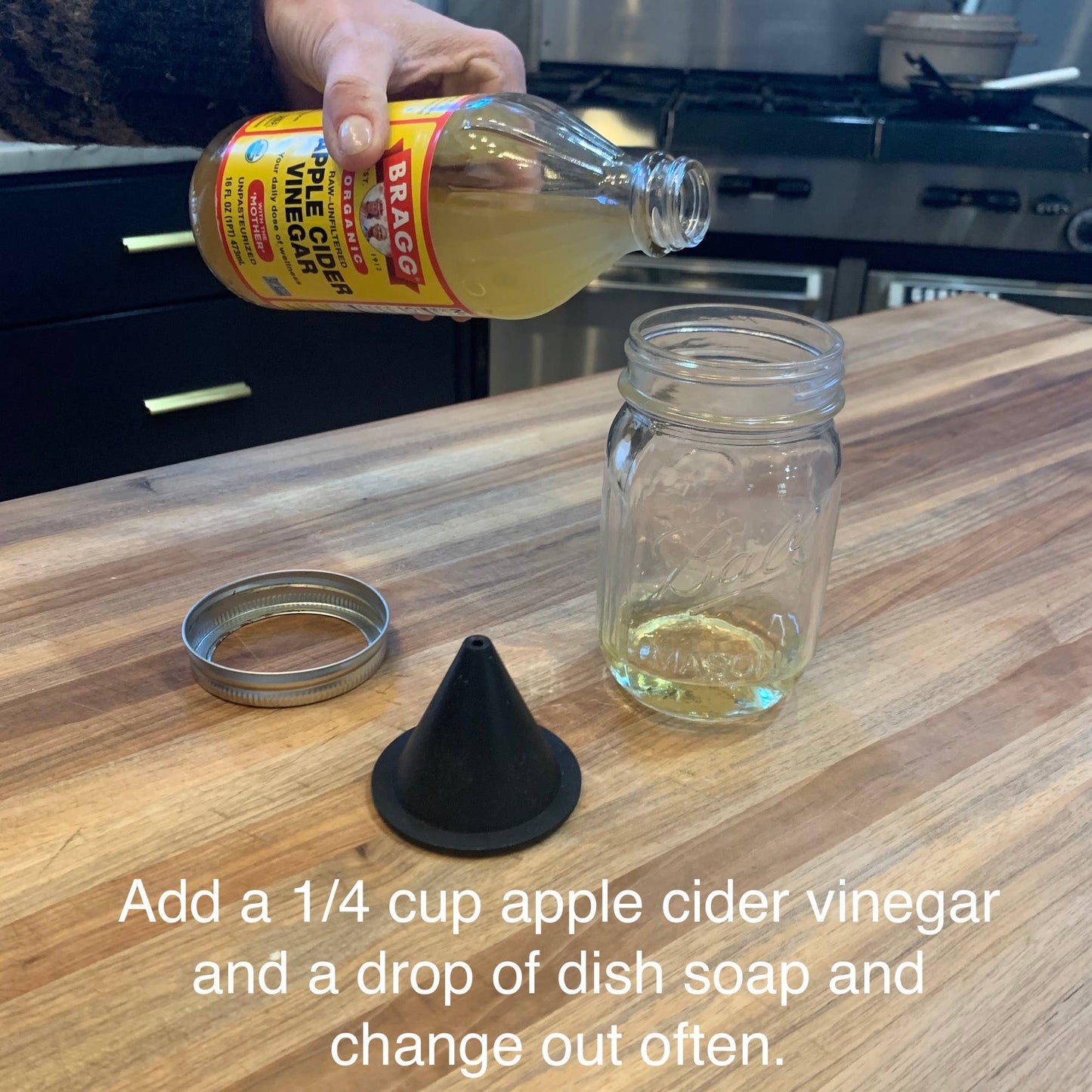 Jarware Silicone Fruit Fly Trap, Regular Mouth Mason Jar