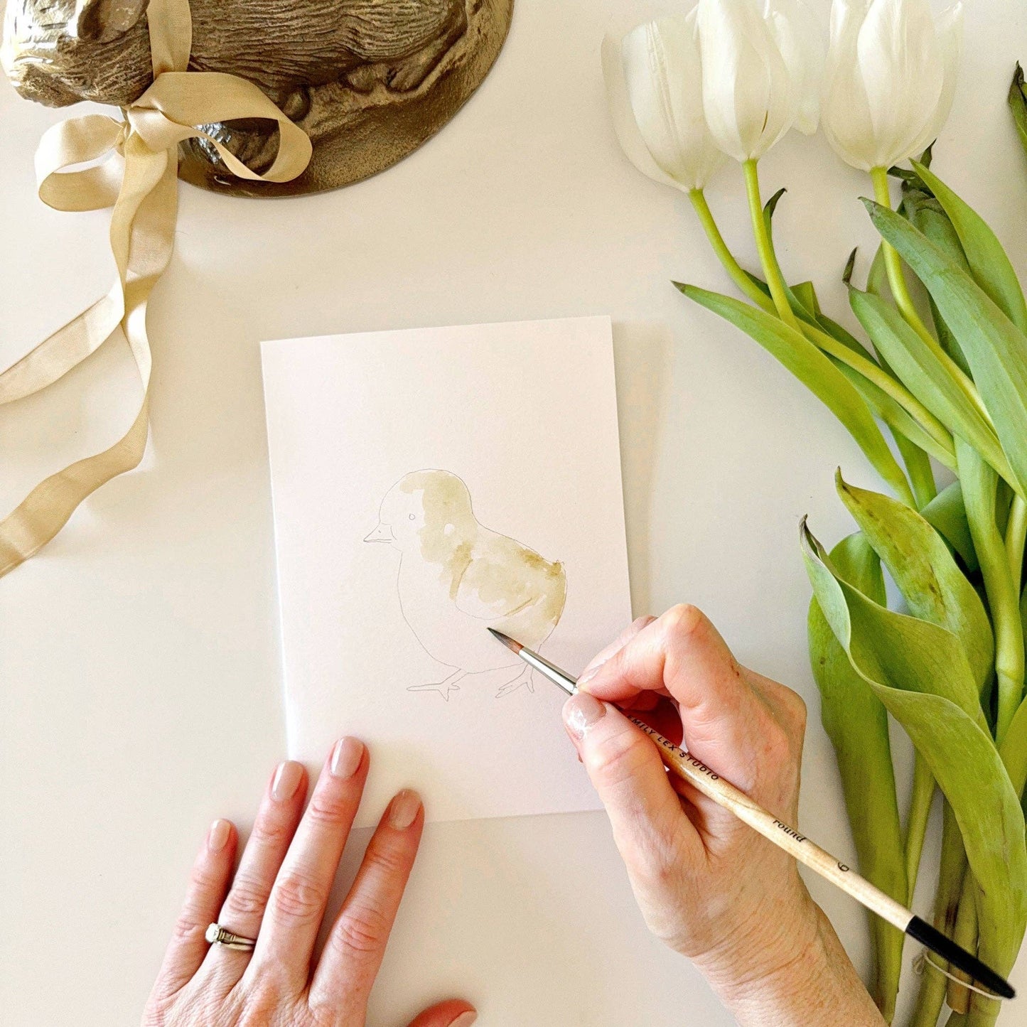 paintable watercolor notecard set Easter
