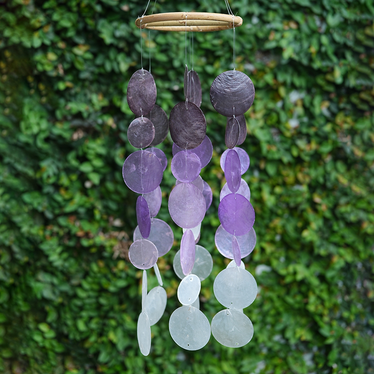 Capiz Chime Small Round | Ombre Lavender Sienna