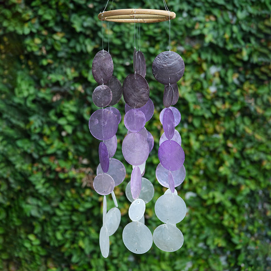 Capiz Chime Small Round | Ombre Lavender Sienna