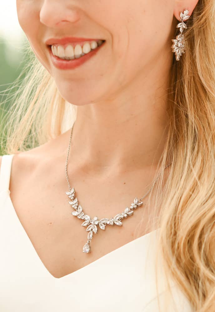 Platinum Chandelier Zircon Necklace