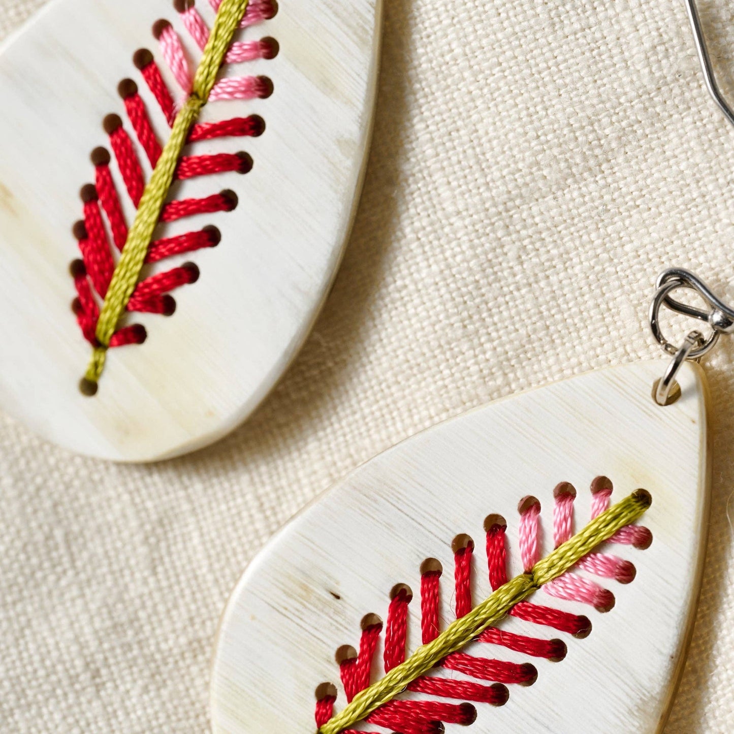 Lacay Stitched Drop Teardrop Earrings