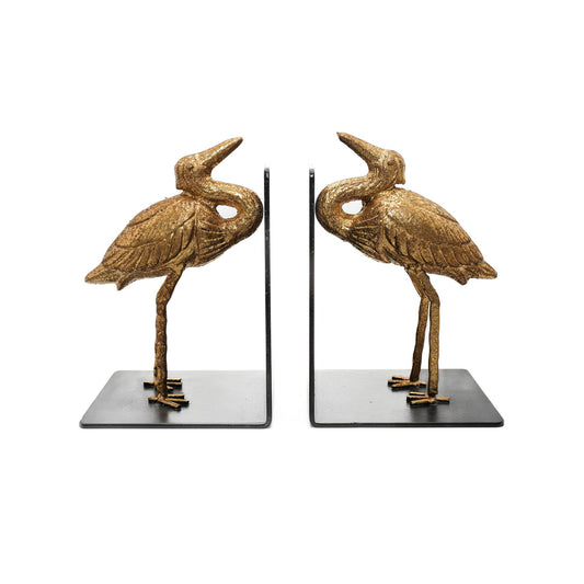 Fox Run Crane Decorative Bookend Set, Iron, 3.5”x4.1”x5.75"
