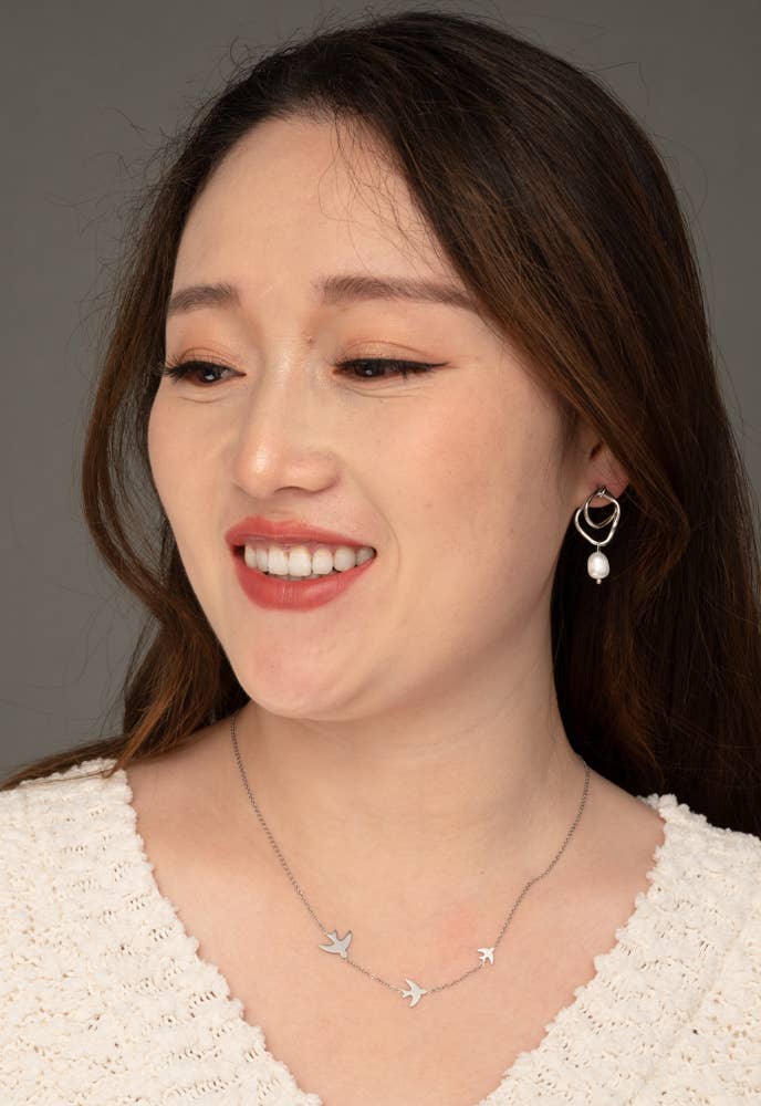 Everlasting Pearl Earrings in White Gold