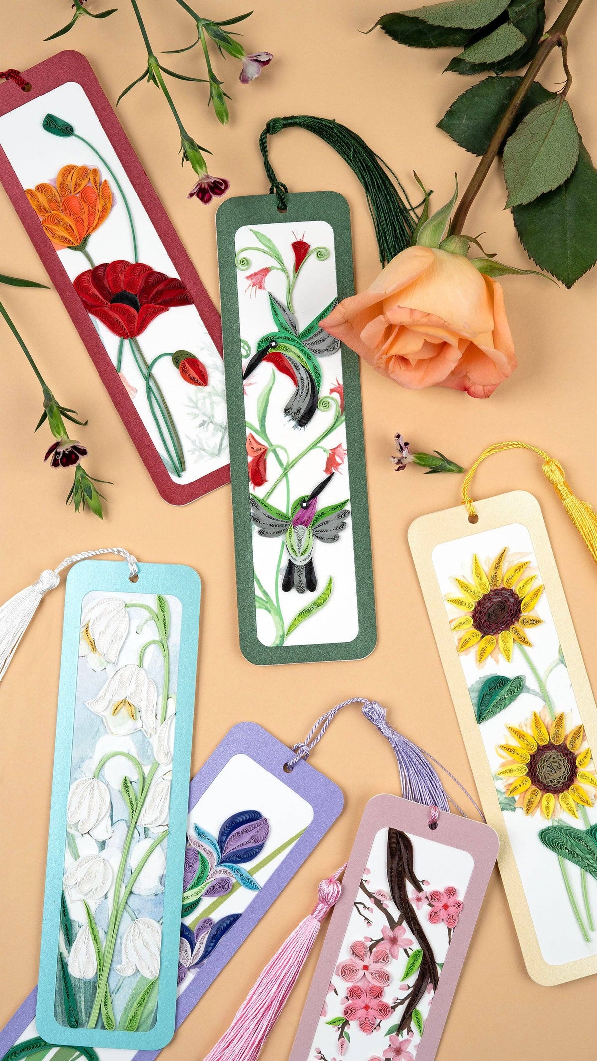 Handmade Quilled Paper Lily of the Valley Bookmark