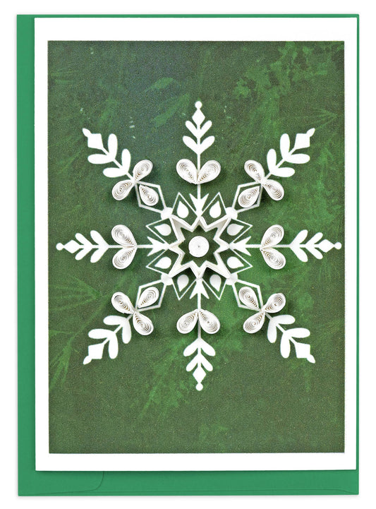 Snowflake on Pine Gift Enclosure Mini Card