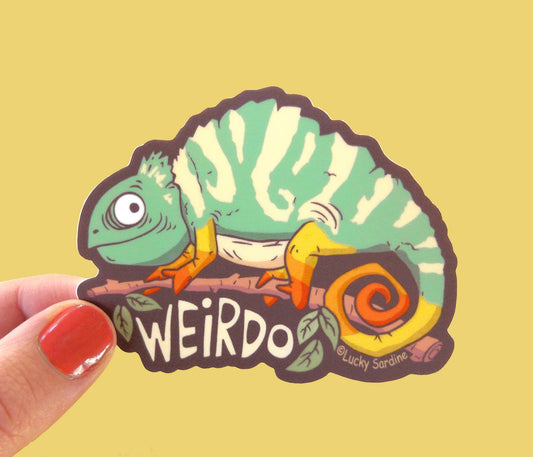Chameleon Lizard, Weirdo Rainbow Vinyl Sticker