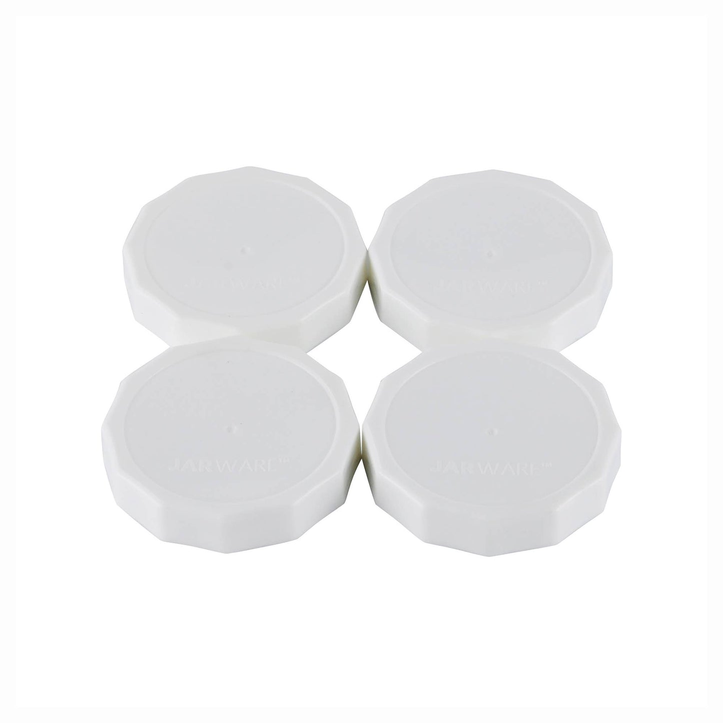 Jarware White Mason Jar Lids, Set of 4 Wide Mouth