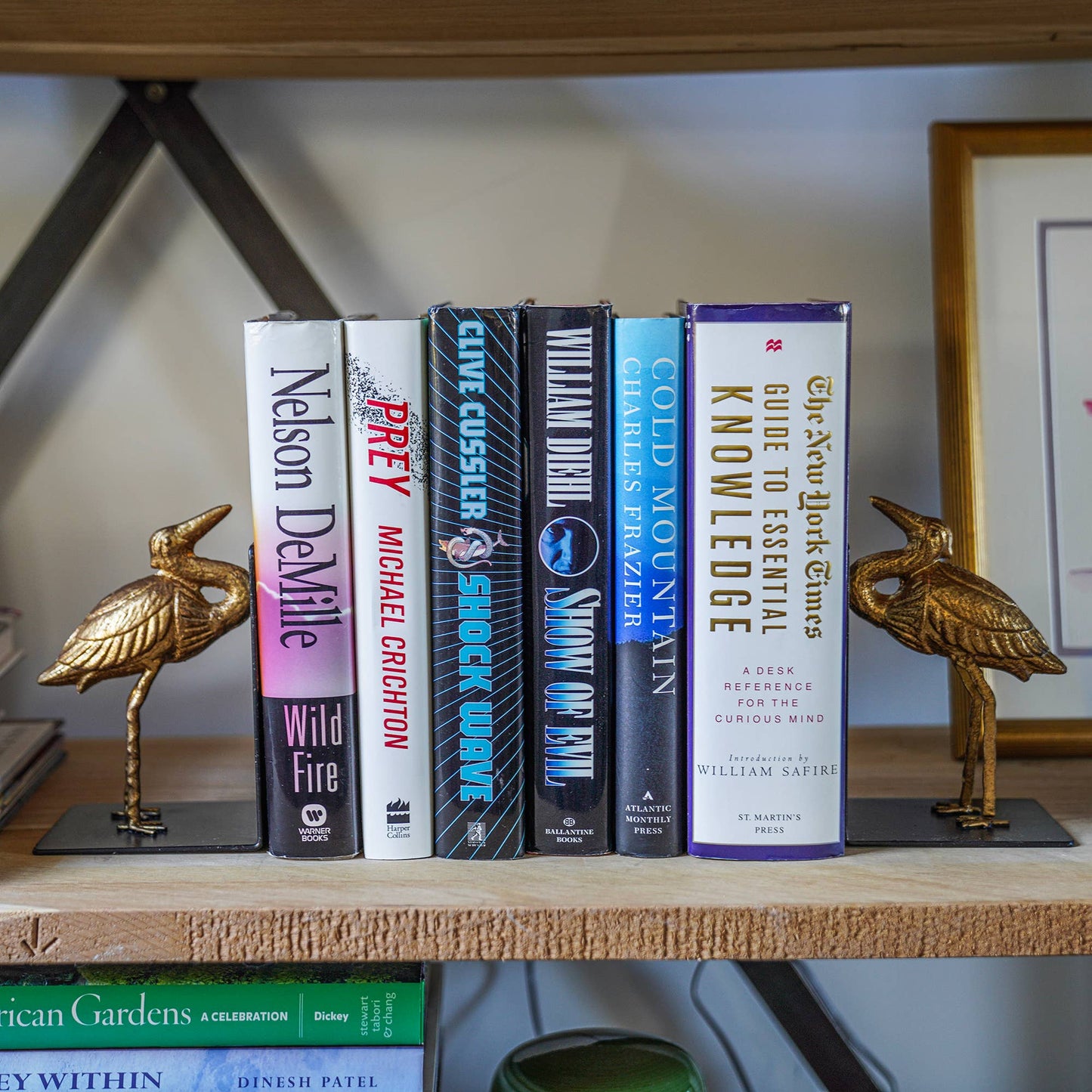 Fox Run Crane Decorative Bookend Set, Iron, 3.5”x4.1”x5.75"