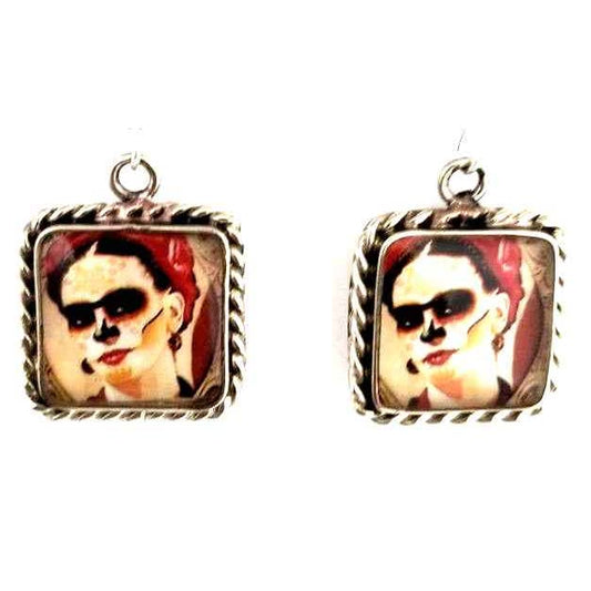 Earrings Frida Kahlo Portraiture