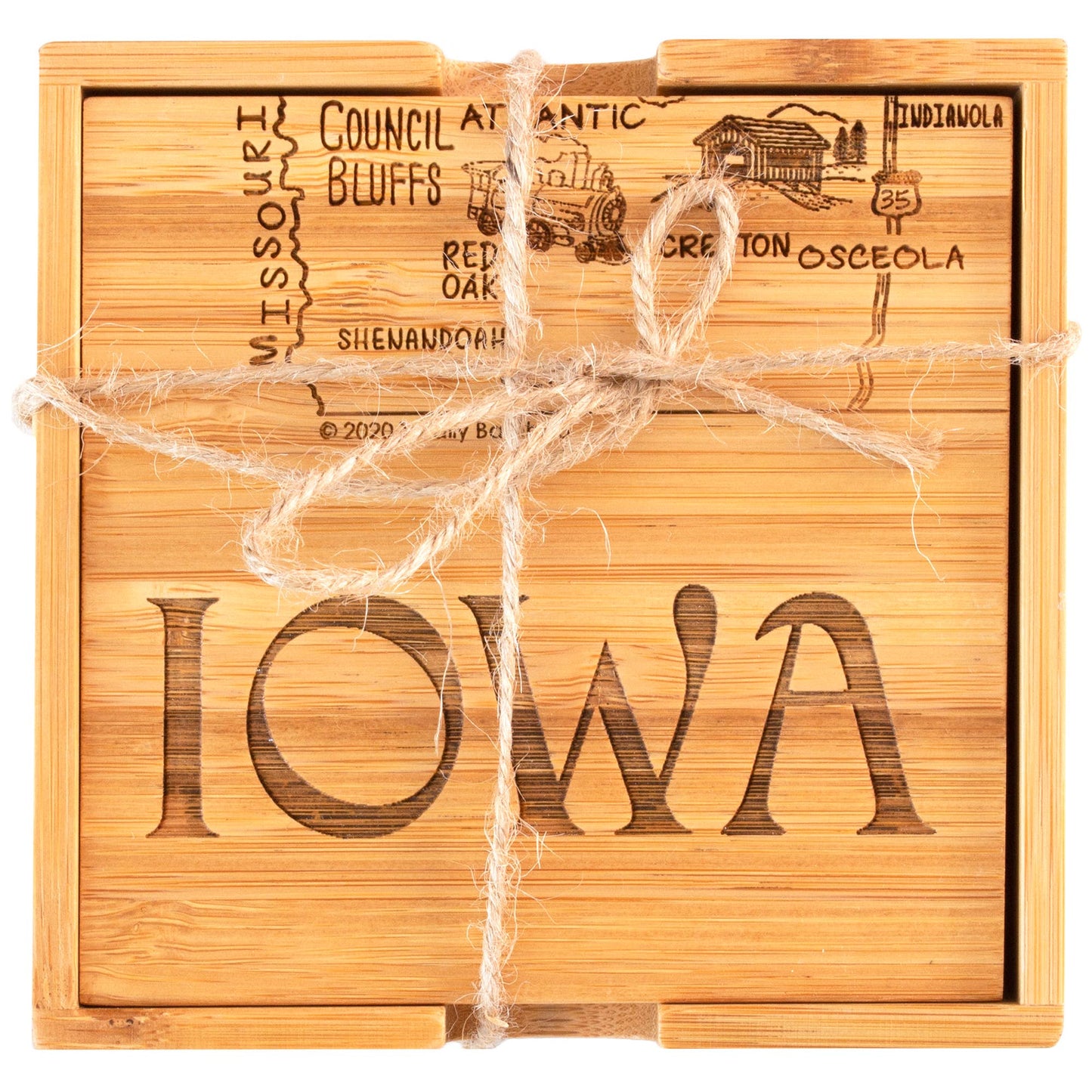 Iowa Puzzle 4-Pc. Coaster Set with Case