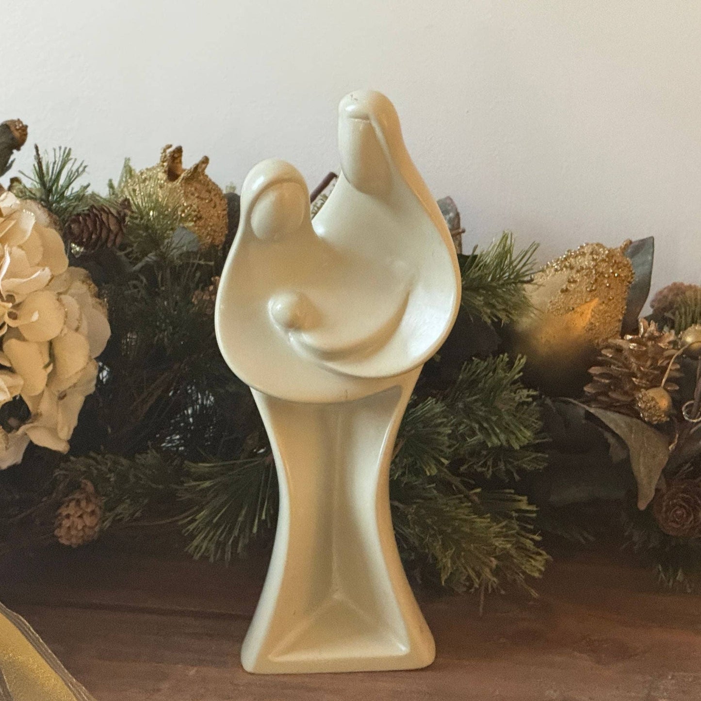 Hand-Carved Holy Family Sculpture