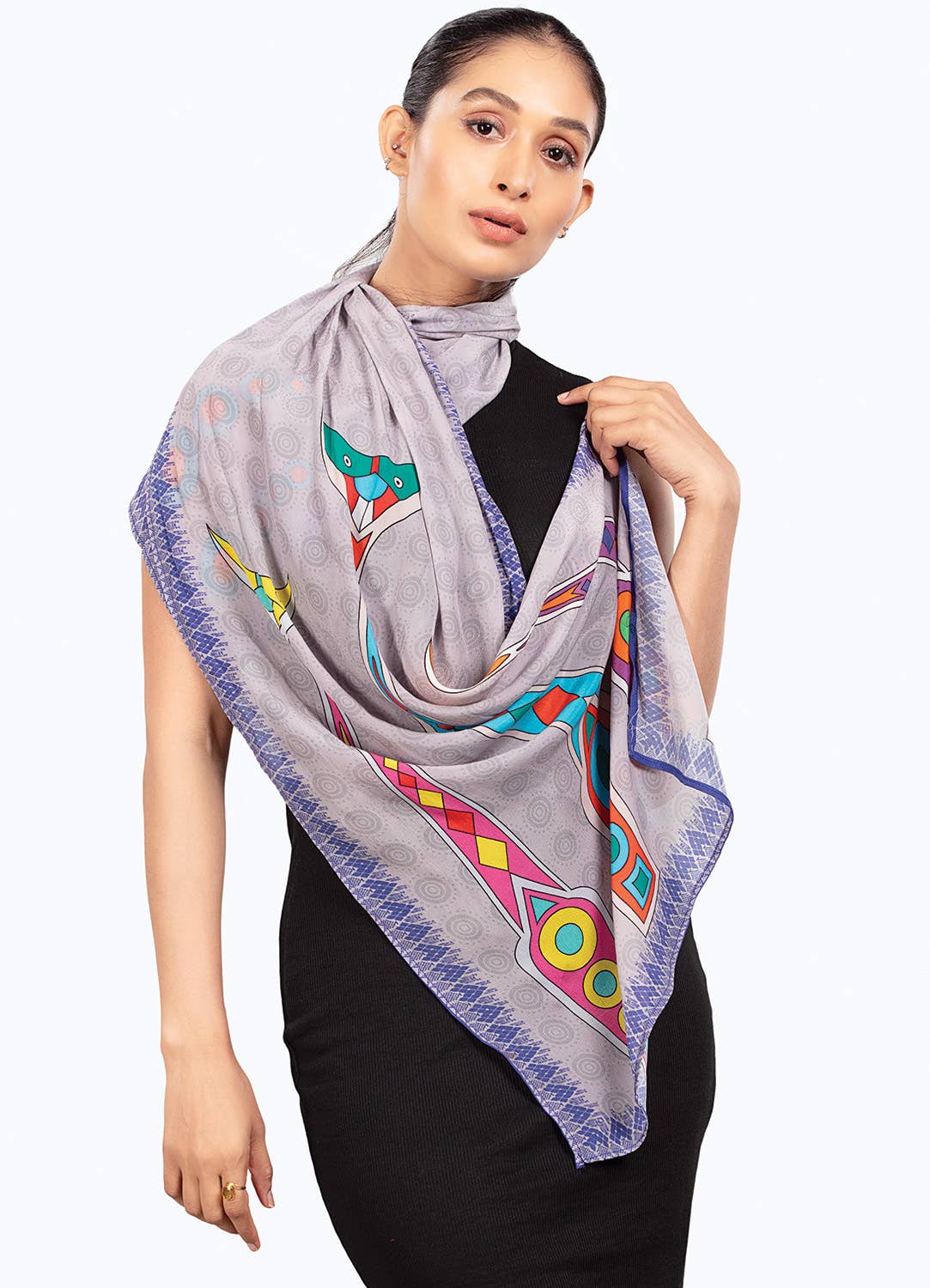 Folk Art Cat Scarf