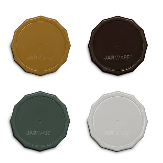 Jarware Multicolor Mason Jar Lids, Set of 4 Wide Mouth