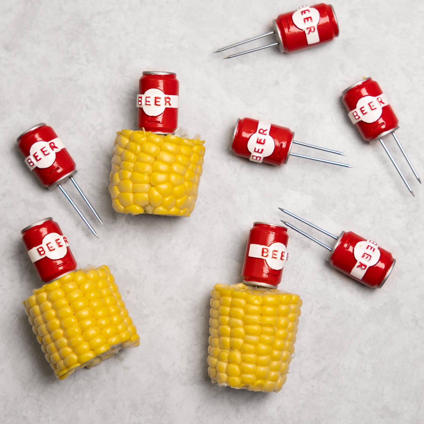 Outset Beer Can Corn Holders, Set of 4 Pairs, 0.8” x 2.5”
