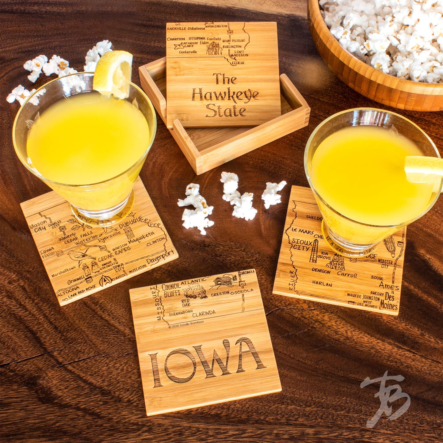 Iowa Puzzle 4-Pc. Coaster Set with Case