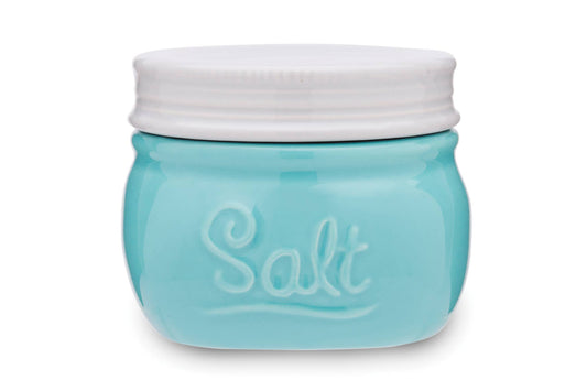 Fox Run Mason Jar Salt Cellar, Blue Ceramic, 8-Ounce