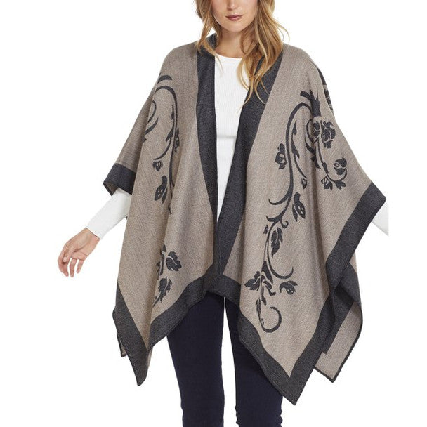 Cape Shawl Ruana 100% Alpaca Paisley Designs One Size Knit Assorted Colors