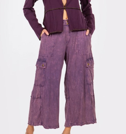 Cotton Pants with Many Pockets