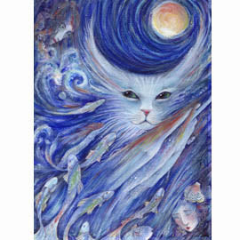 Liza Paizis 'Cat's Dreamland' Print