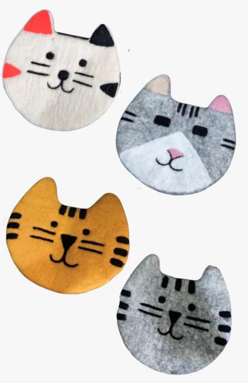 Felt Cat Trivet, 4 assorted designs, 8" round