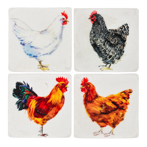 Chicken & Rooster Coaster (4 pc. set)
