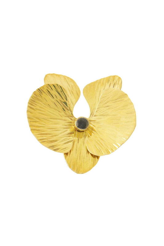 Kenyan Brass & Cow Horn Orchid Ring