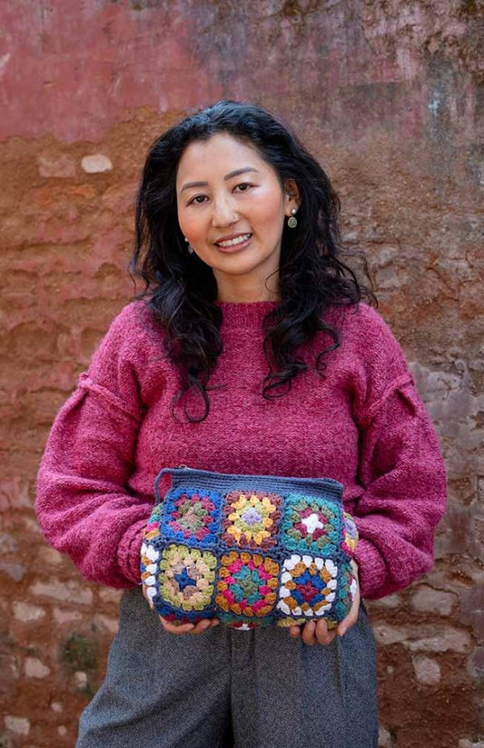 Cotton Granny Square Toiletry Bag