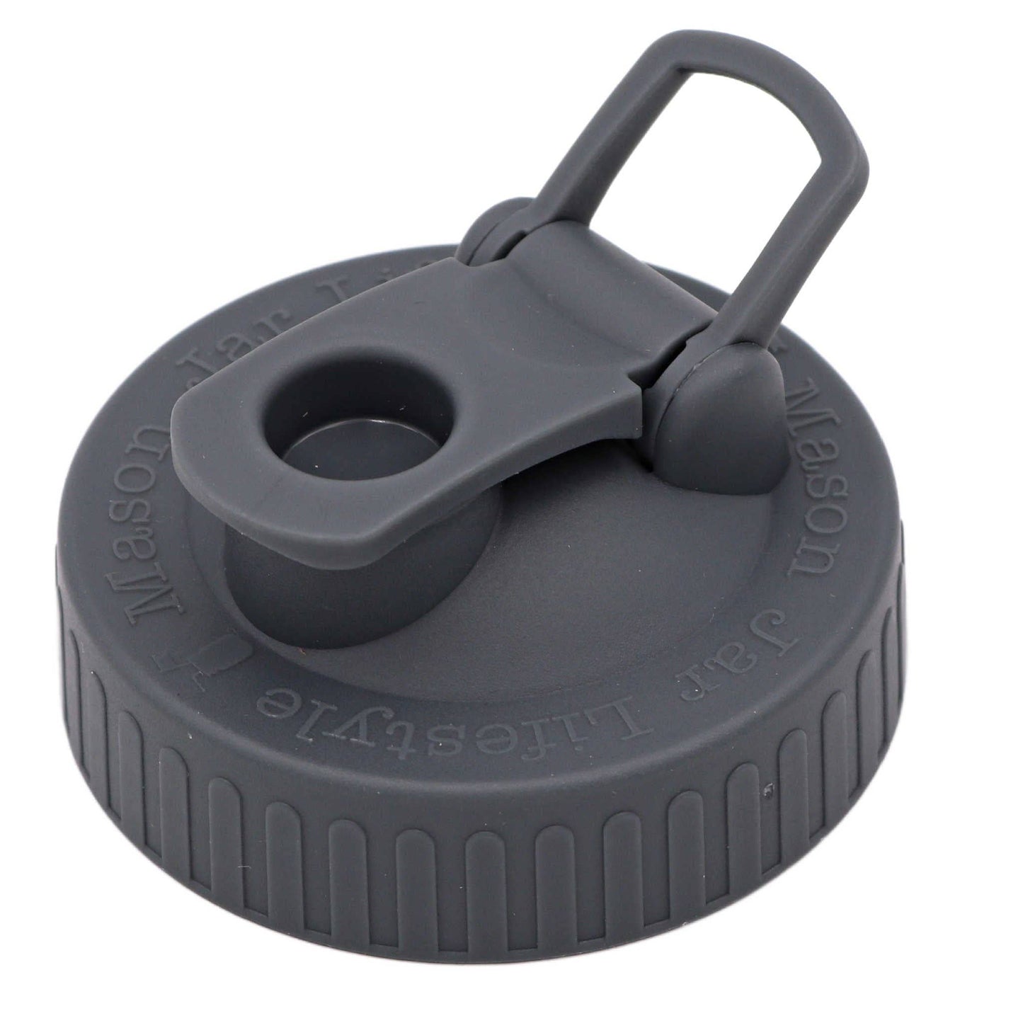Pour & Store Shaker Lid w/ Carry Loop for Mason Jars: Charcoal gray / Wide mouth / Updated