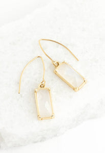 Moonlit Grace Earrings in Gold or Silver & Moonstone