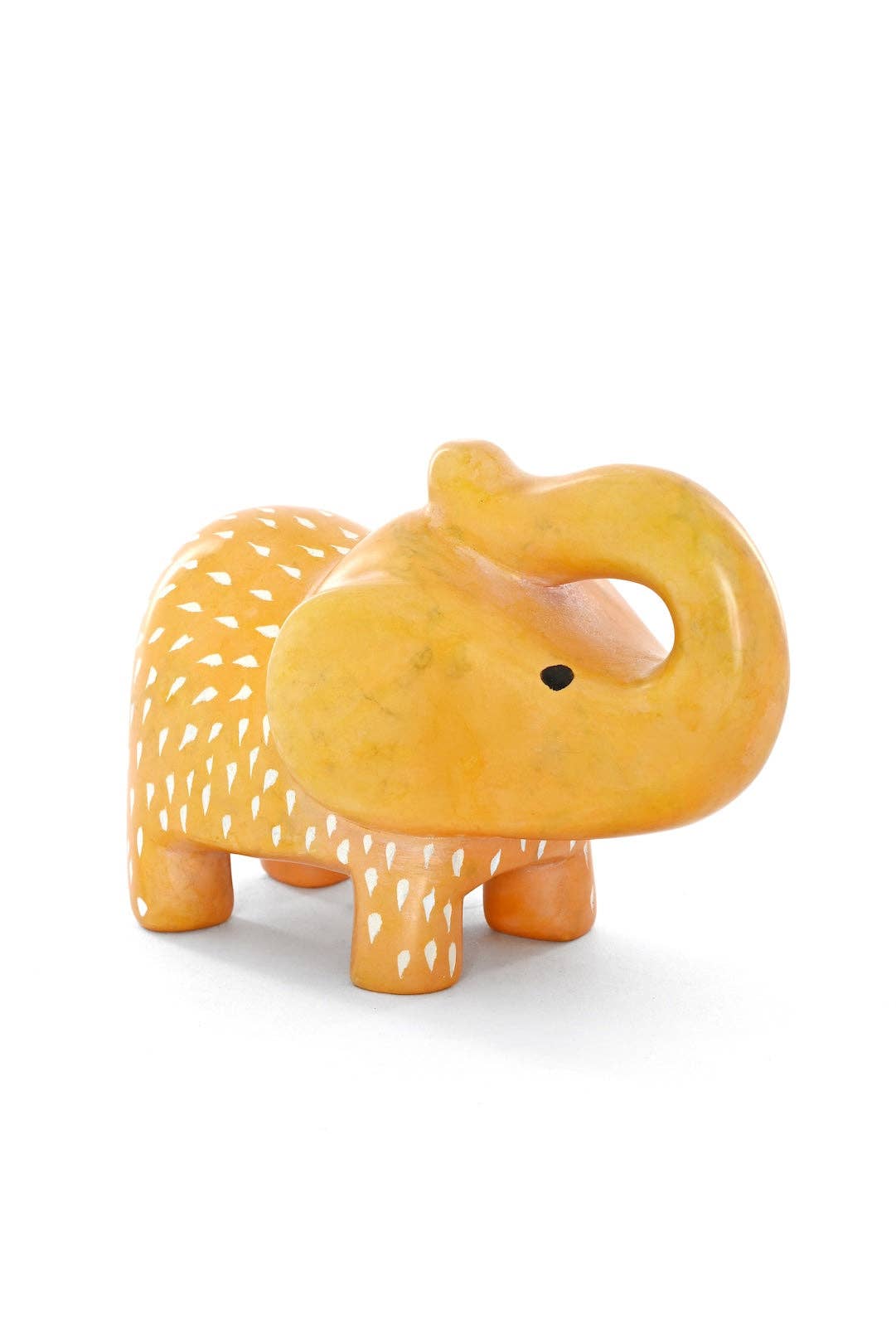 Sunny Yellow Soapstone Elephant Sculpture